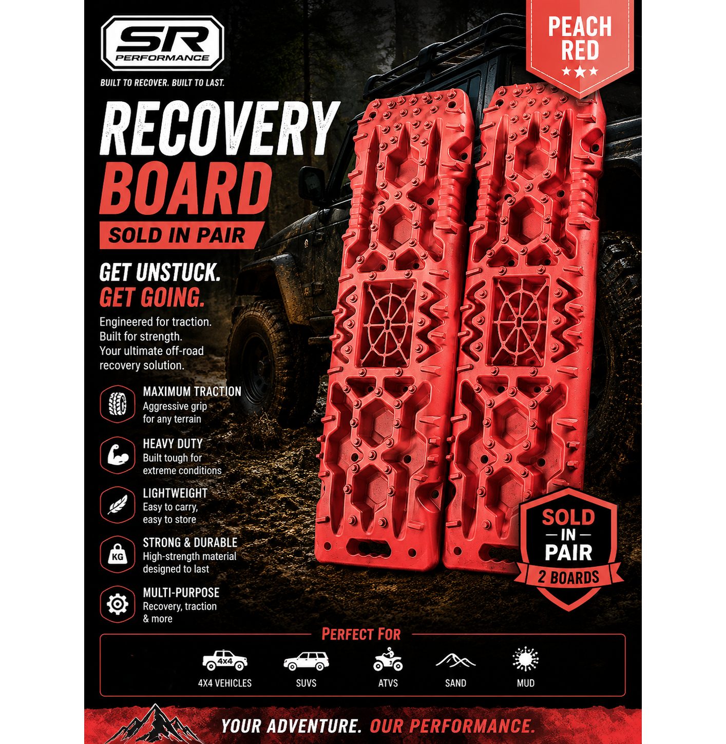 RECOVERY BOARD PEACH RED
